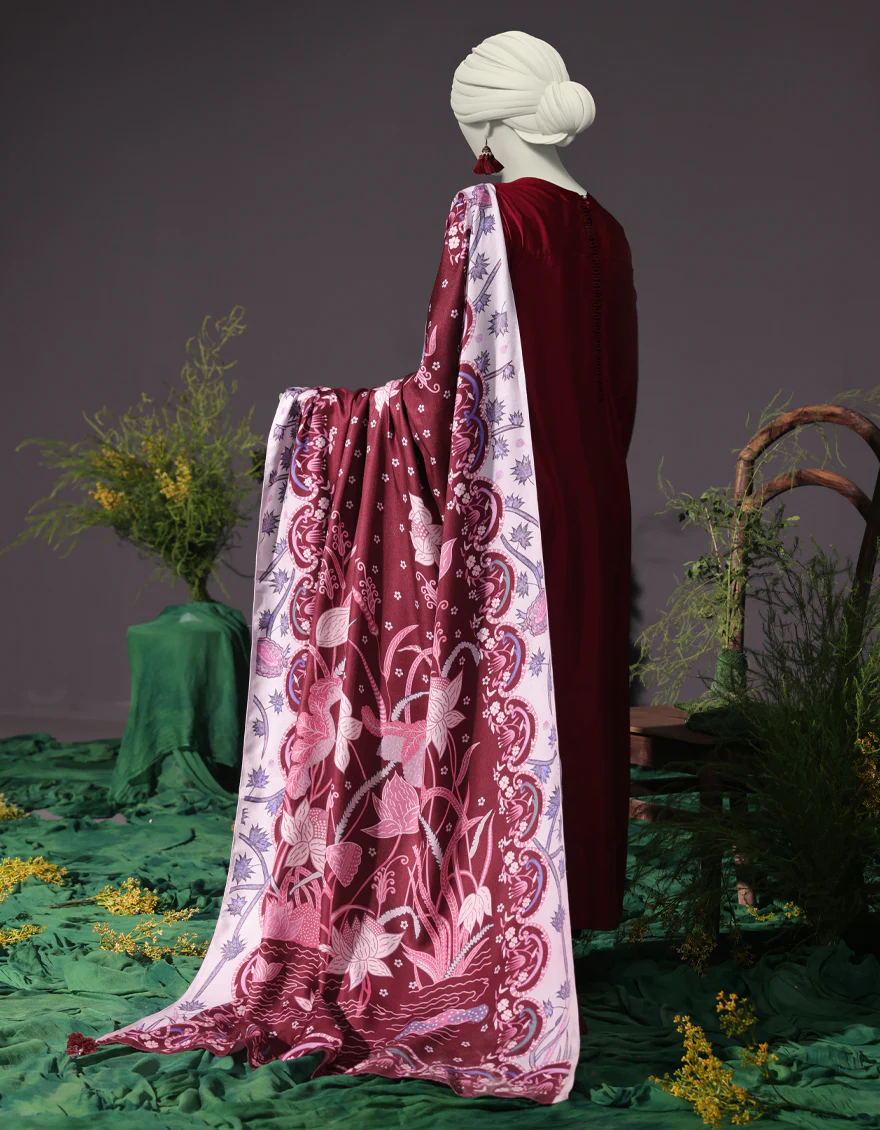 RED CAMBRIC 3PC STITCHED | JJPW-W-JW-24-1737 FB/LUXE-A-02 - Image 2