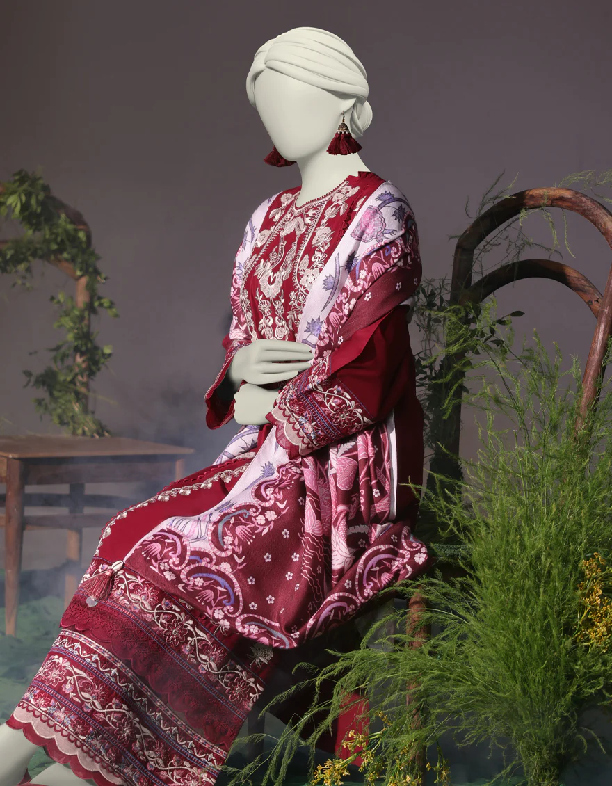 RED CAMBRIC 3PC STITCHED | JJPW-W-JW-24-1737 FB/LUXE-A-02 - Image 3