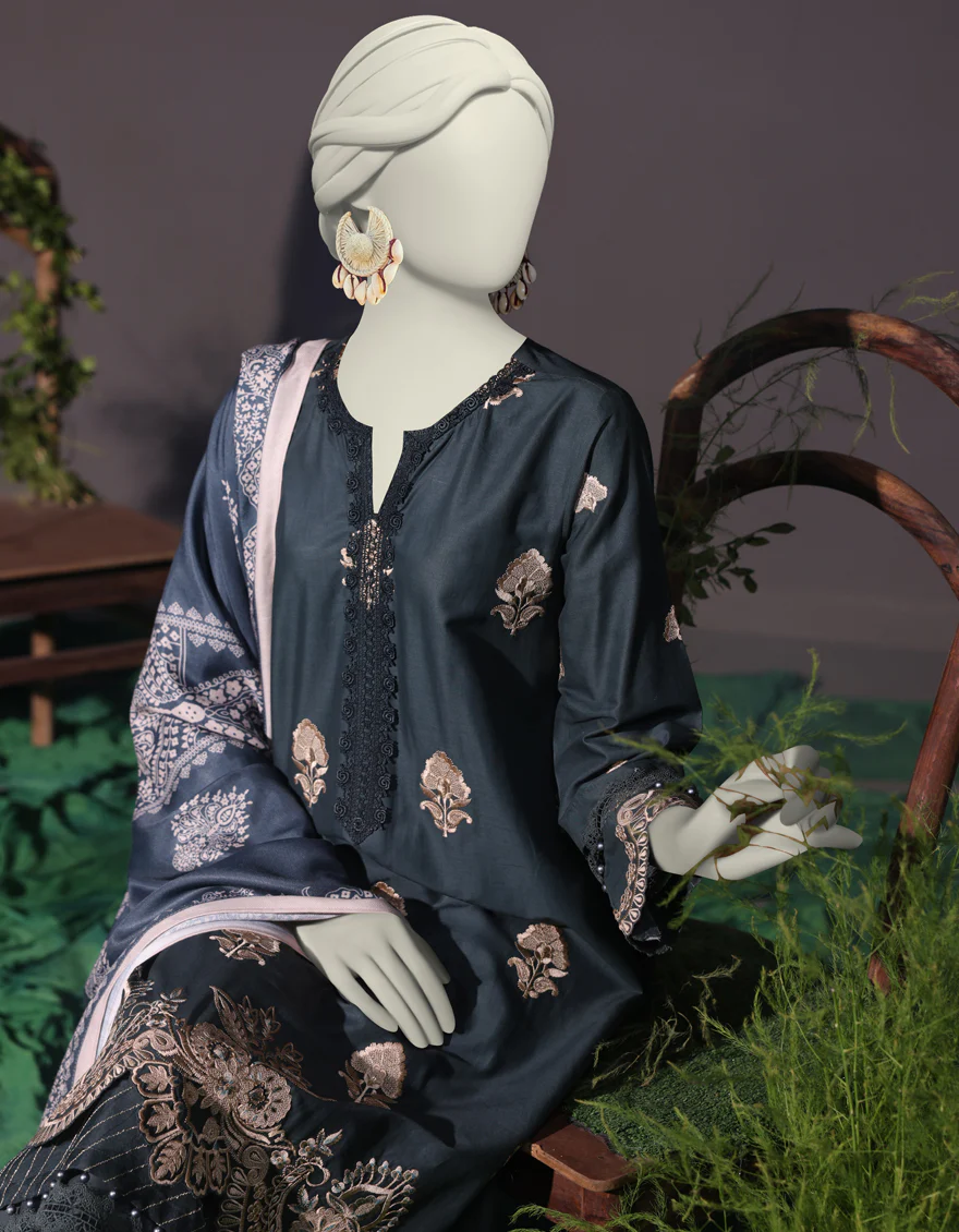 GREEN CAMBRIC 3PC STITCHED | JJPW-W-JW-24-1739 FB/LUXE-A-04 - Image 3