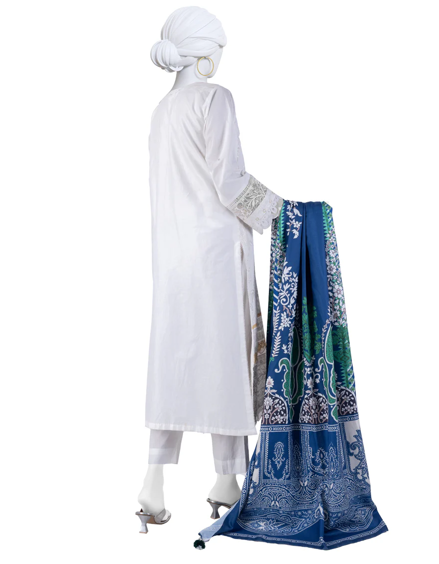 WHITE CAMBRIC 3PC STITCHED | JJPW-W-JW-24-1743 FB/LUXE-A-08 - Image 2