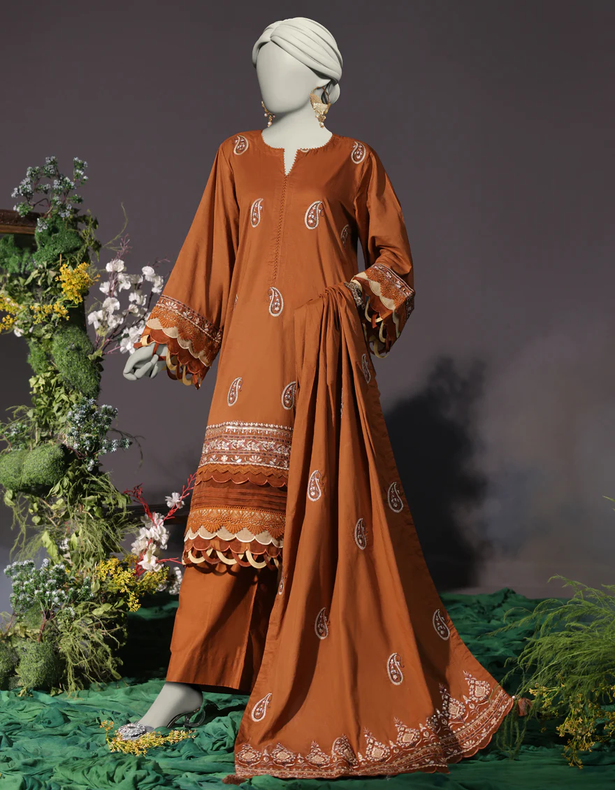 BROWN CAMBRIC 3PC STITCHED | JJPW-W-JW-24-1746 FB/LUXE-B-03