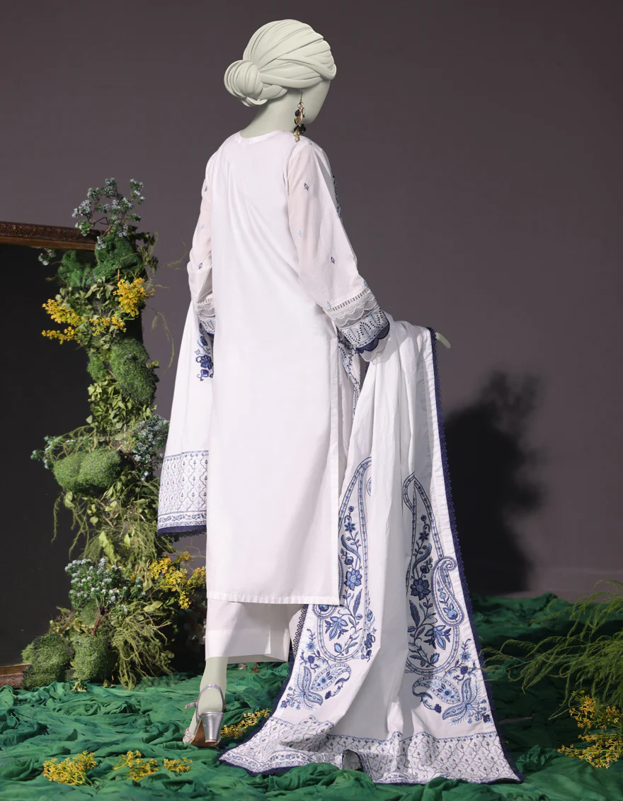 WHITE CAMBRIC 3PC STITCHED | JJPW-W-JW-24-1750 FB/LUXE-B-07 - Image 2