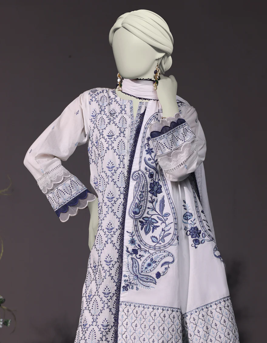 WHITE CAMBRIC 3PC STITCHED | JJPW-W-JW-24-1750 FB/LUXE-B-07 - Image 3