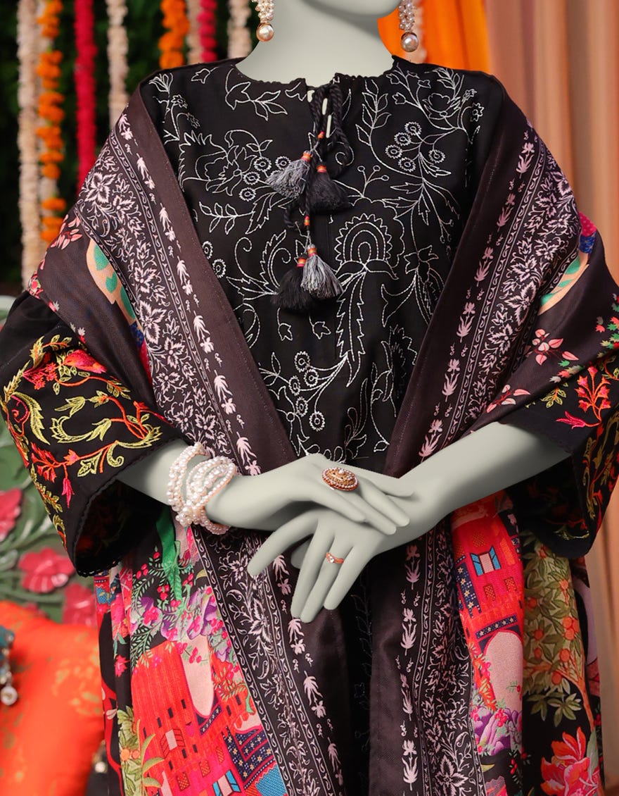 BLACK DYED 3PC STITCHED | JJPW-W-JW-24-1760 FB/SHIKARGA-01 - Image 2