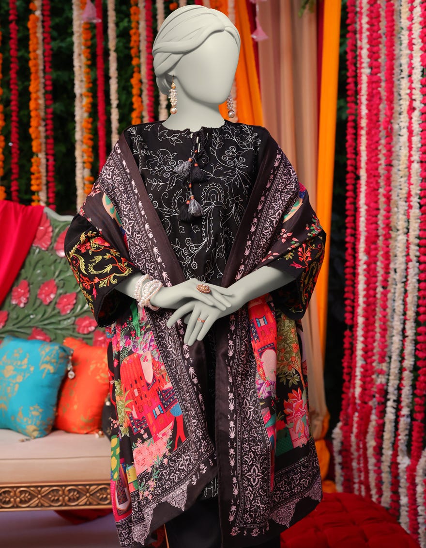 BLACK DYED 3PC STITCHED | JJPW-W-JW-24-1760 FB/SHIKARGA-01 - Image 3