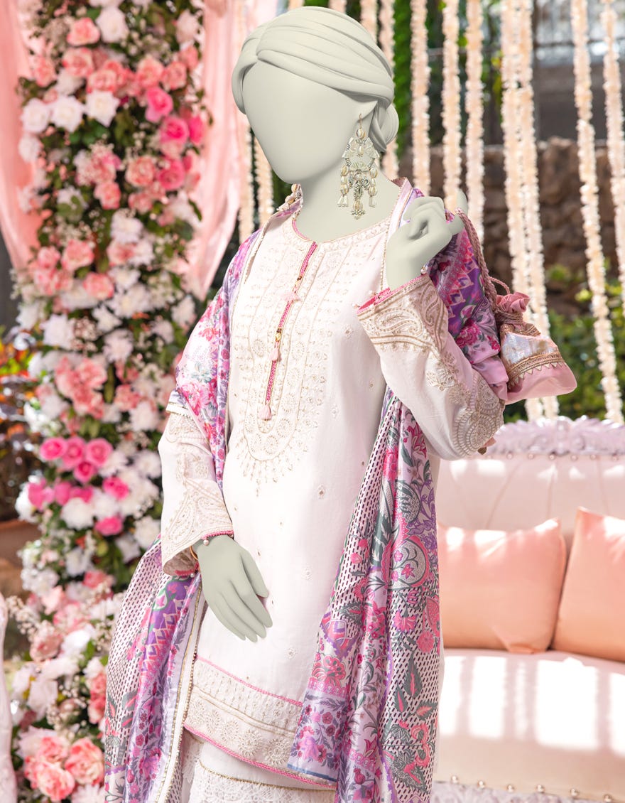 WHITE DOBBY 3PC STITCHED | JJPW-W-JW-24-1790 FB/ROYAL HERITAGE-03 - Image 2