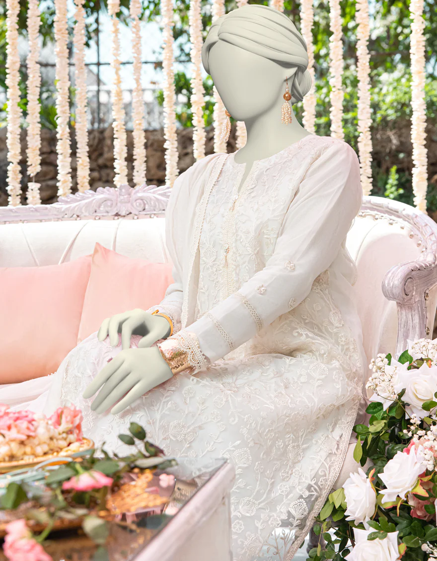WHITE ORGANZA 3PC STITCHED | JJPW-W-JW-24-1794 FB/ORGANZA-03 - Image 2