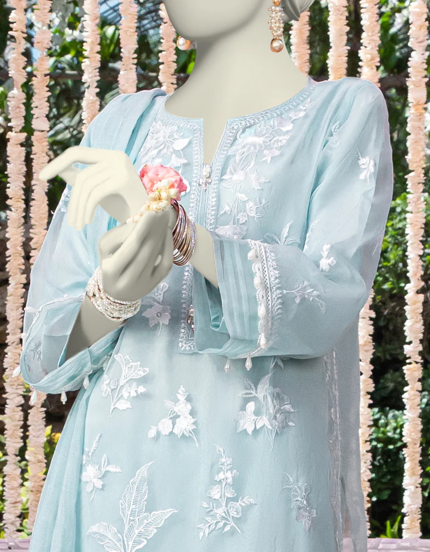 BLUE ORGANZA 3PC STITCHED | JJPW-W-JW-24-1795 FB/ORGANZA-04 - Image 3