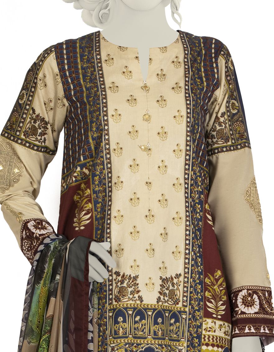 BLACK GRAPE KHADDAR 3PC STITCHED | JJPW-W-JW-US-21-2904 FB//STELLA - Image 2