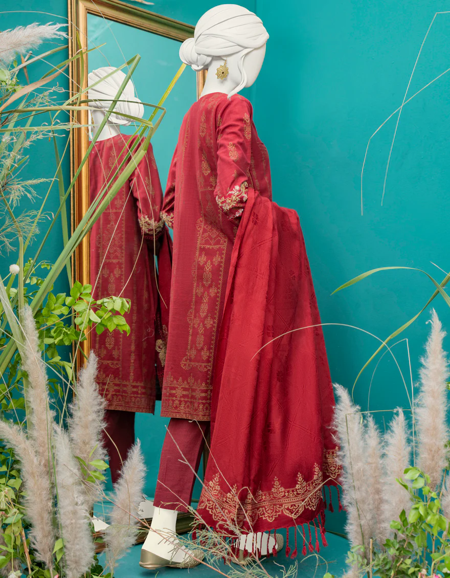 MAROON KHADDAR 3PC STITCHED | JJPW-W-JW-US-22-1706 FB/KOONJ - Image 2