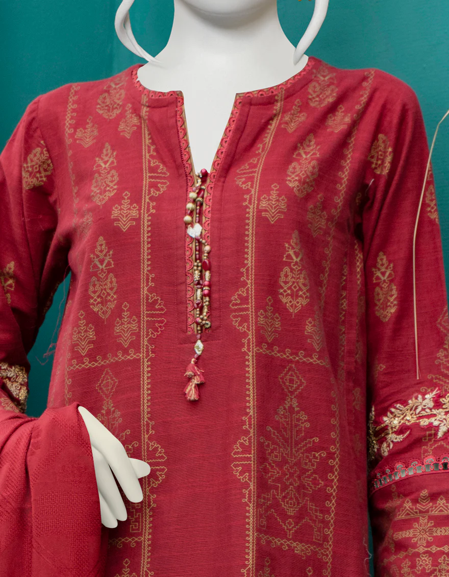 MAROON KHADDAR 3PC STITCHED | JJPW-W-JW-US-22-1706 FB/KOONJ - Image 3
