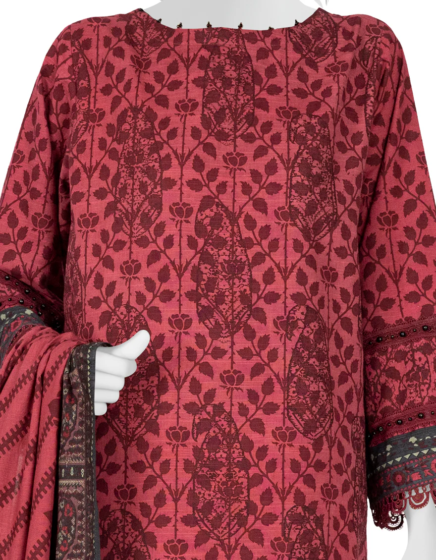 MAROON KHADDAR 3PC STITCHED | JJPW-W-JW-US-22-1721 FB/LIBROS - Image 3