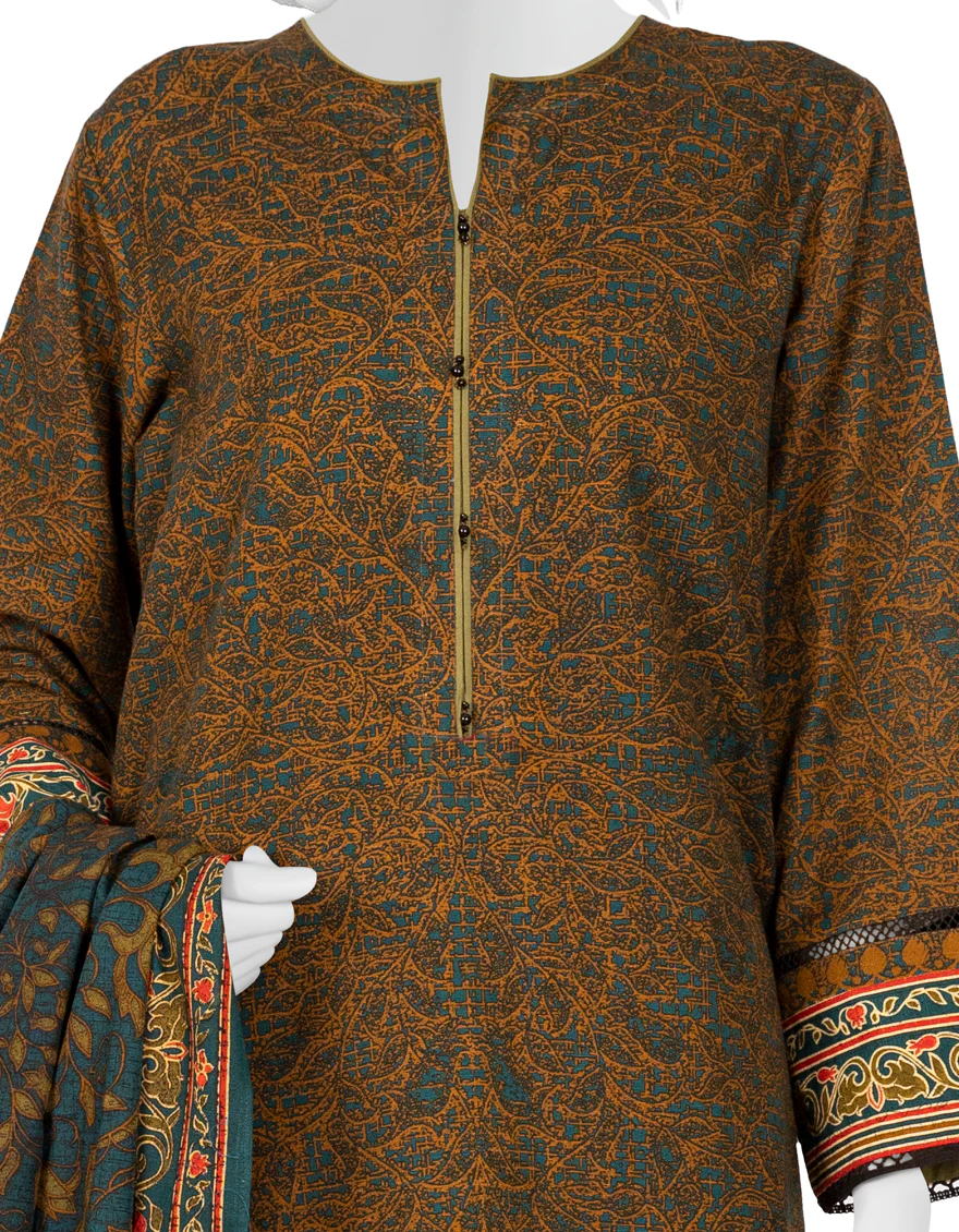 GREEN KHADDAR 3PC STITCHED | JJPW-W-JW-US-22-1722 FB/JASPER - Image 3