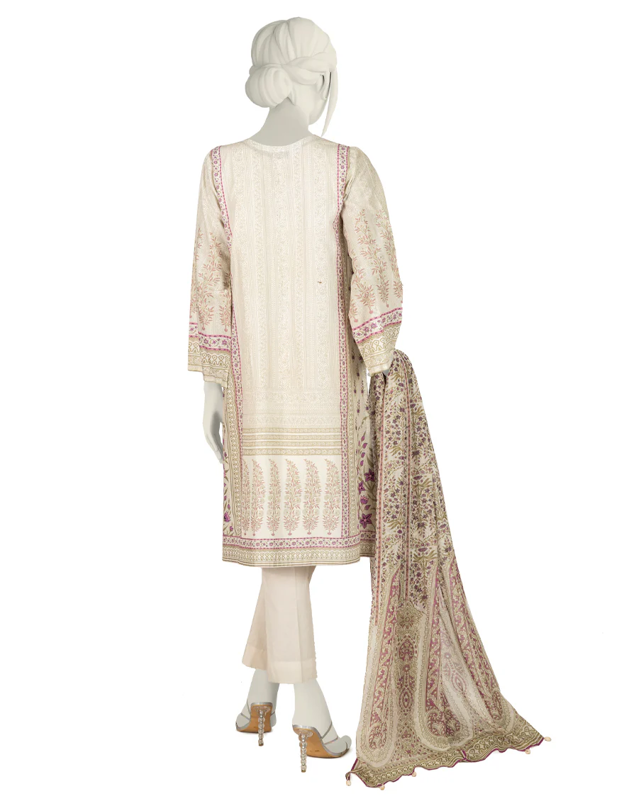 OFF WHITE CAMBRIC 3PC STITCHED | JJPW-W-JW-US-22-1728 FB/PAISLEY PEINT - Image 2