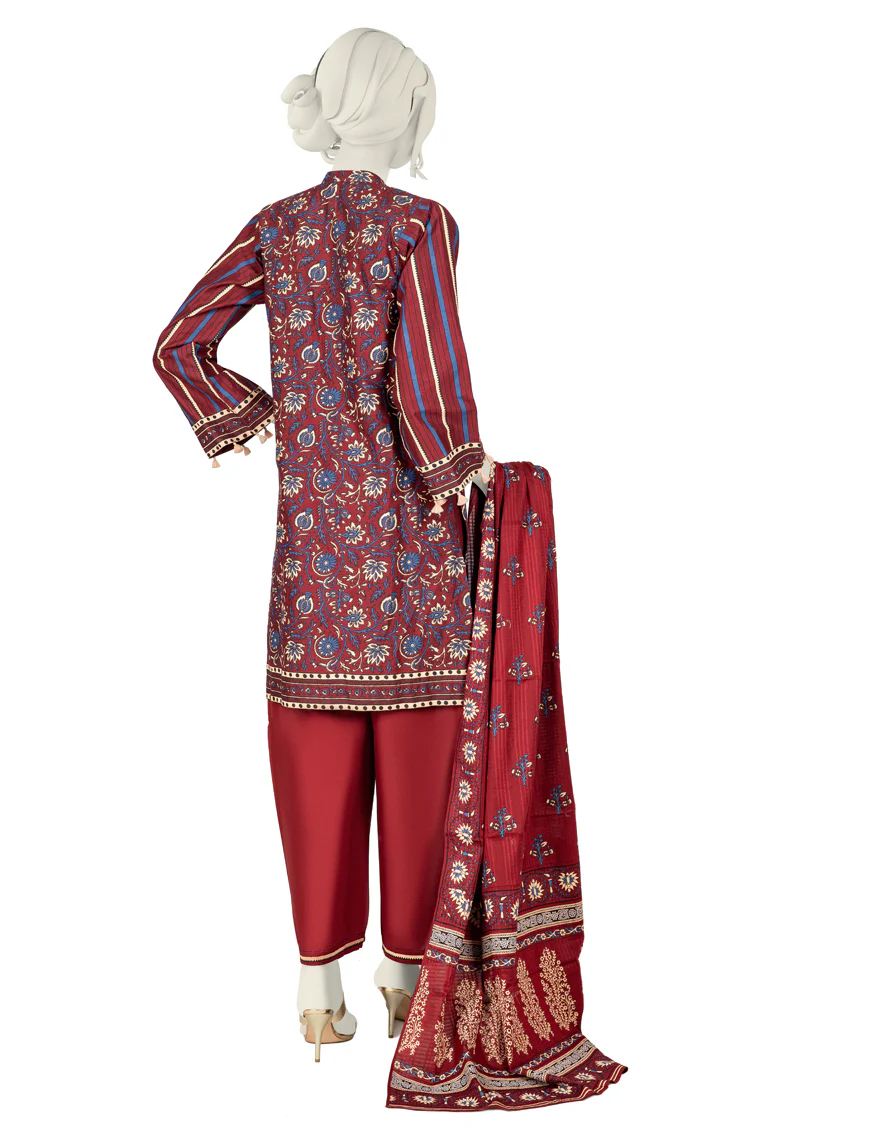 MAROON CAMBRIC 3PC STITCHED | JJPW-W-JW-US-22-1750 FB/GUZEL - Image 2