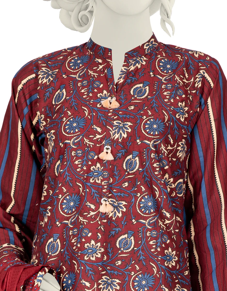 MAROON CAMBRIC 3PC STITCHED | JJPW-W-JW-US-22-1750 FB/GUZEL - Image 3