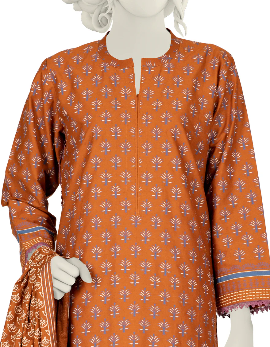 MUSTARD CAMBRIC 3PC STITCHED | JJPW-W-JW-US-22-1754 FB/AZIZ-E-DELAM - Image 3