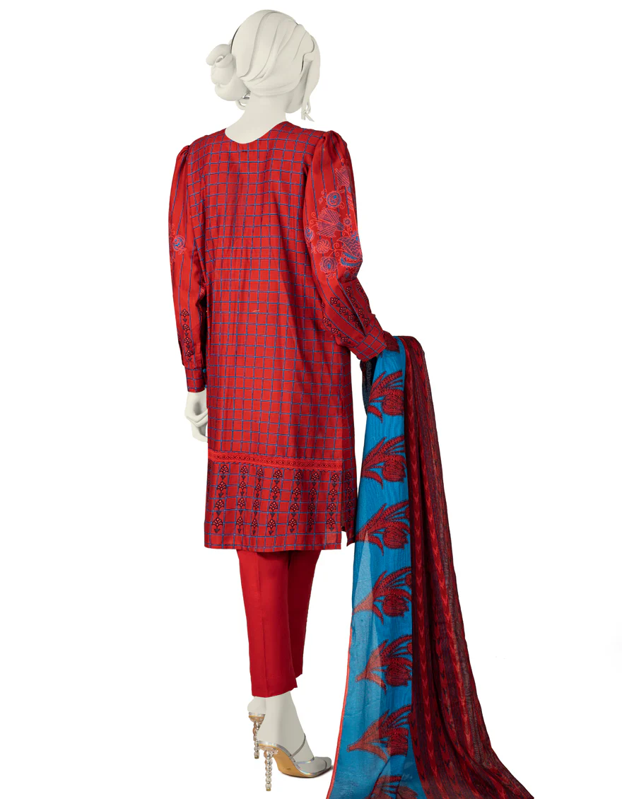 RED CAMBRIC 3PC STITCHED | JJPW-W-JW-US-22-1760 FB/SURKH CHAKOR - Image 2