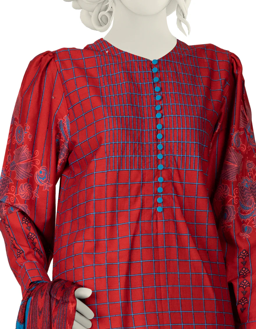 RED CAMBRIC 3PC STITCHED | JJPW-W-JW-US-22-1760 FB/SURKH CHAKOR - Image 3