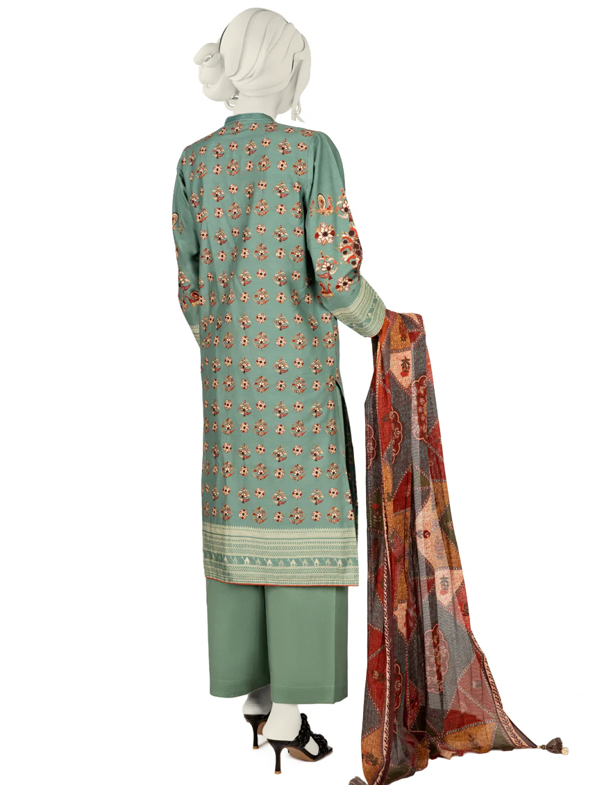GREEN CAMBRIC 3PC STITCHED | JJPW-W-JW-US-22-1761 FB/SHEESHAKARI - Image 2