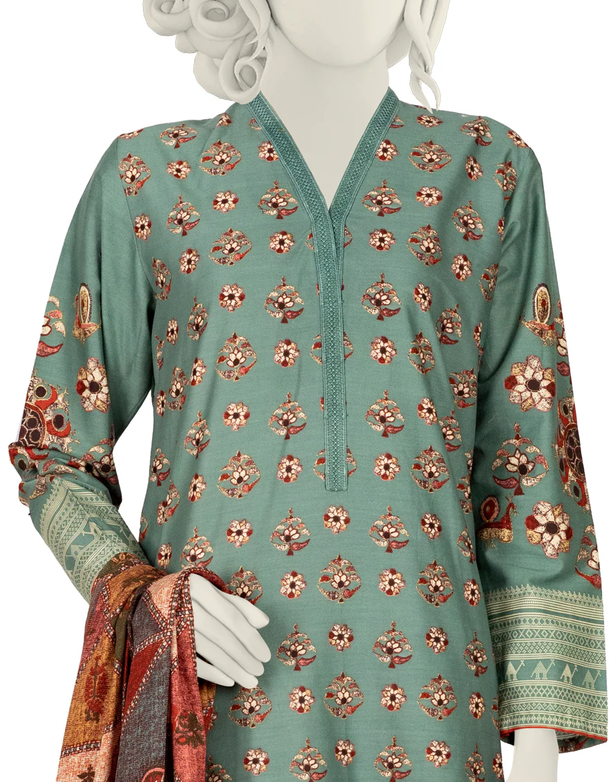 GREEN CAMBRIC 3PC STITCHED | JJPW-W-JW-US-22-1761 FB/SHEESHAKARI - Image 3