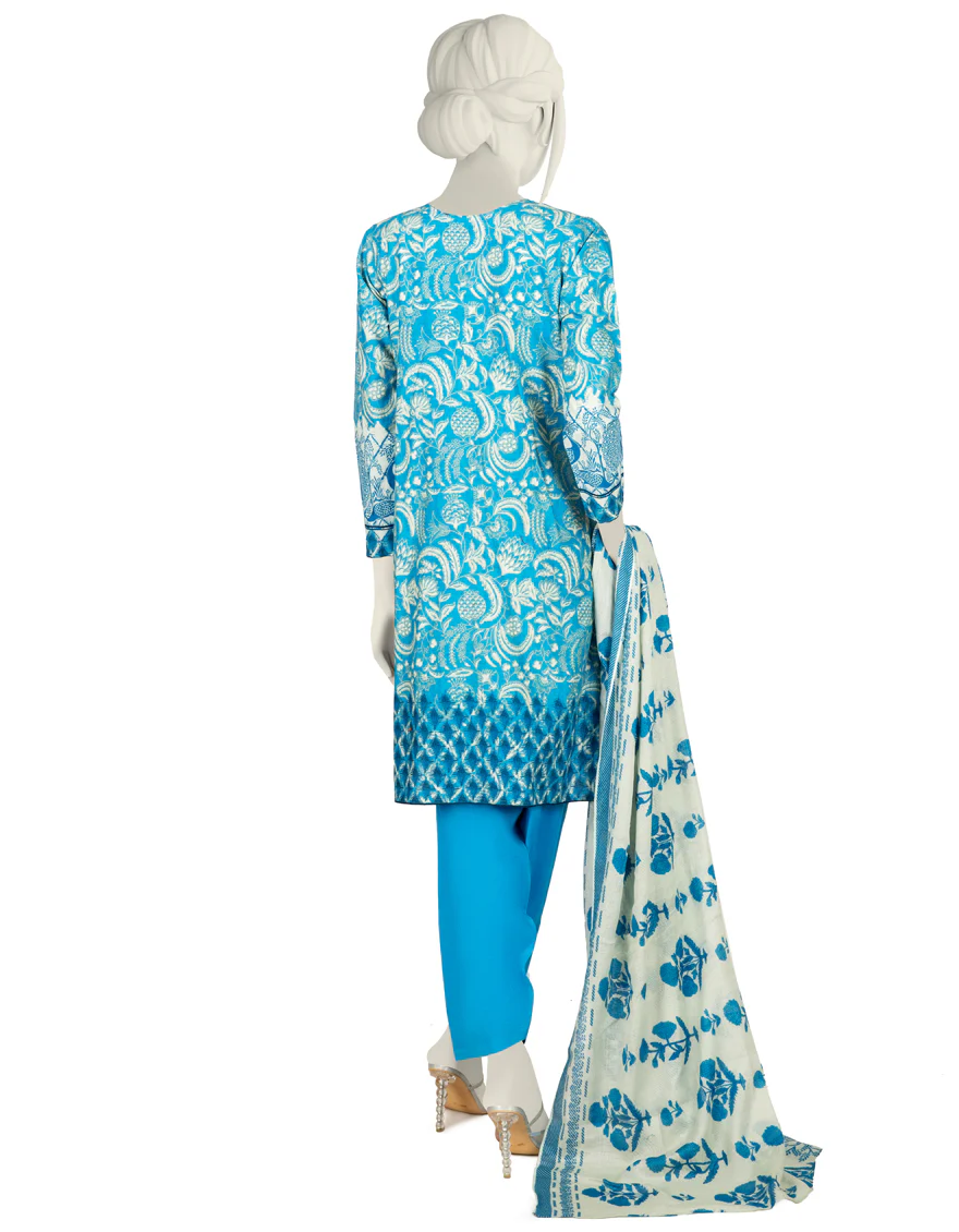 BLUE CAMBRIC 3PC STITCHED | JJPW-W-JW-US-22-1762 FB/MORBAGH - Image 2