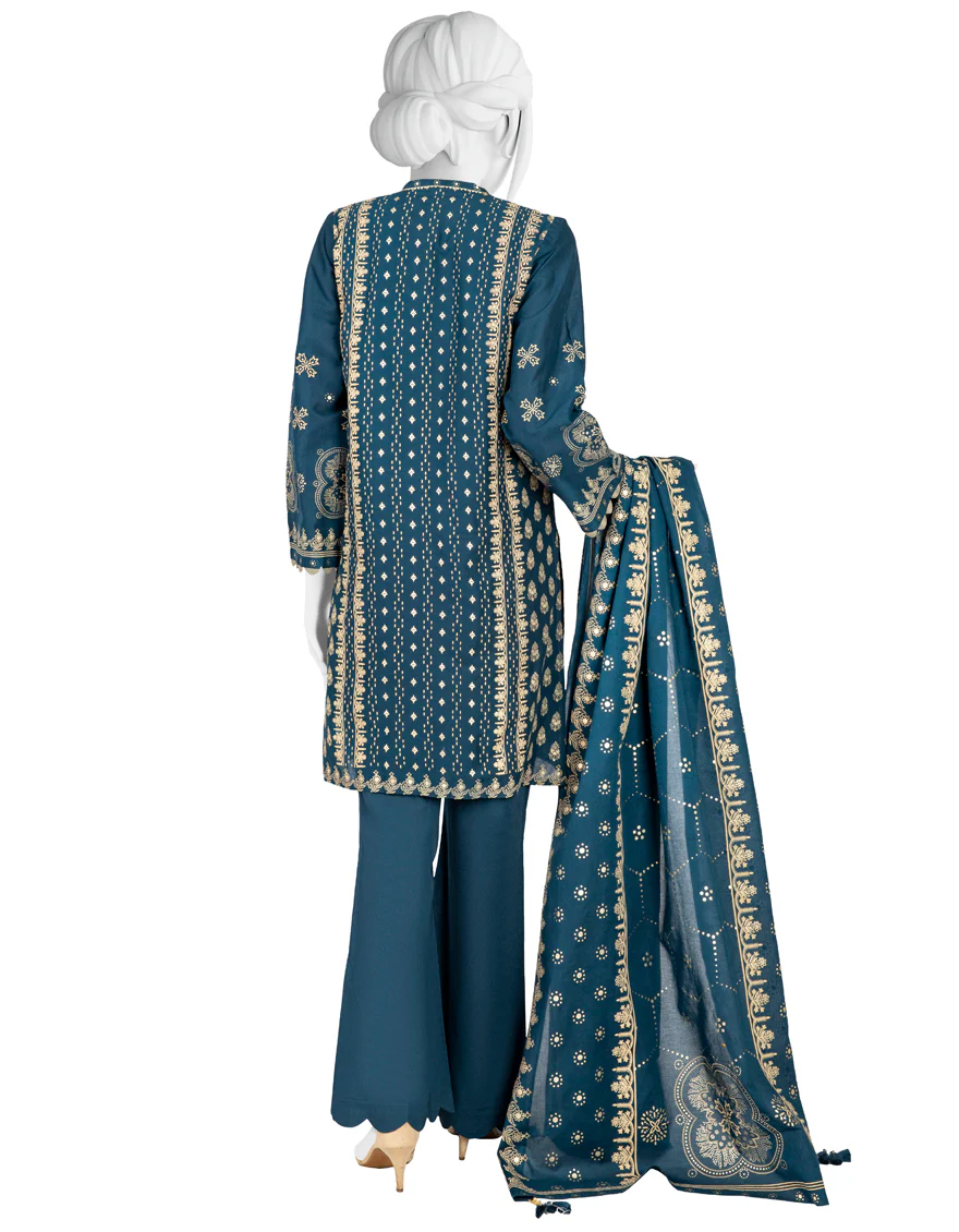 BLUE CAMBRIC 3PC STITCHED | JJPW-W-JW-US-22-1766 FB/ORCHID - Image 2