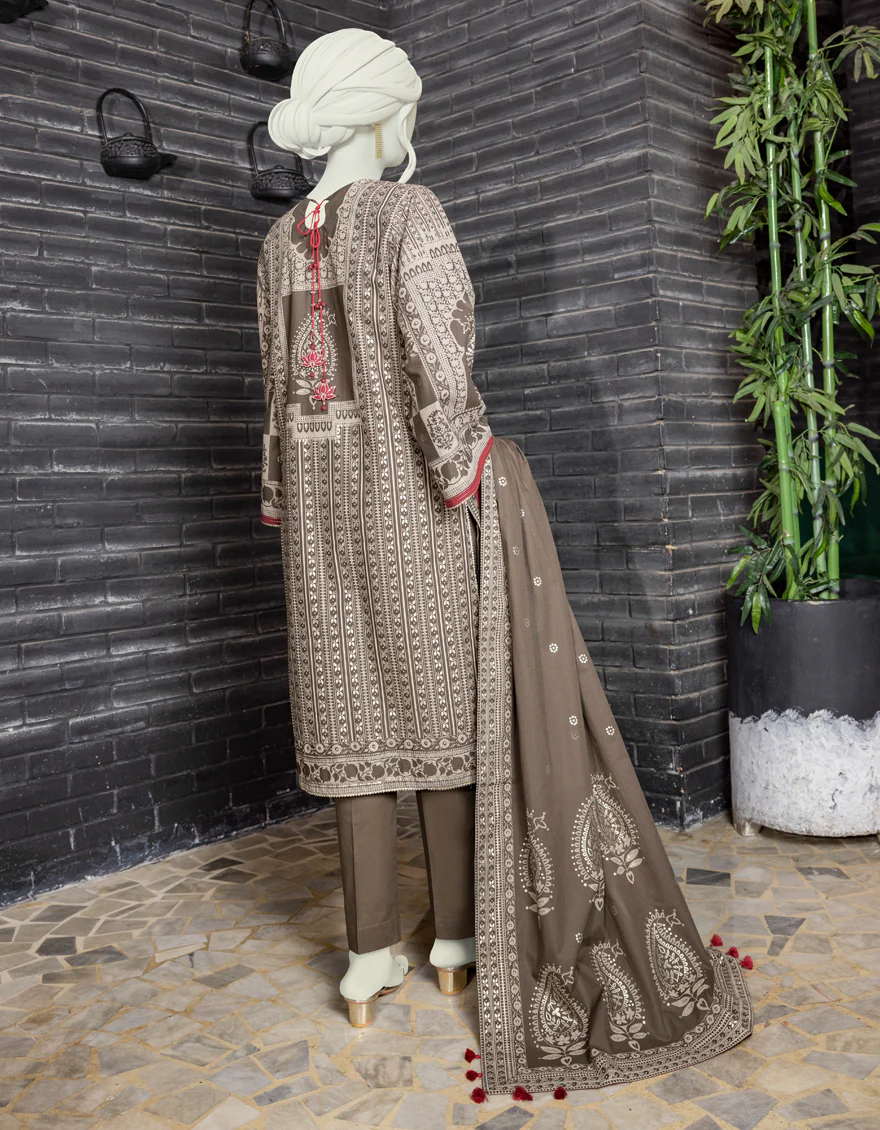 GOLD-GREEN CAMBRIC 3PC STITCHED | JJPW-W-JW-US-22-1767 FB/DARKTAN - Image 2