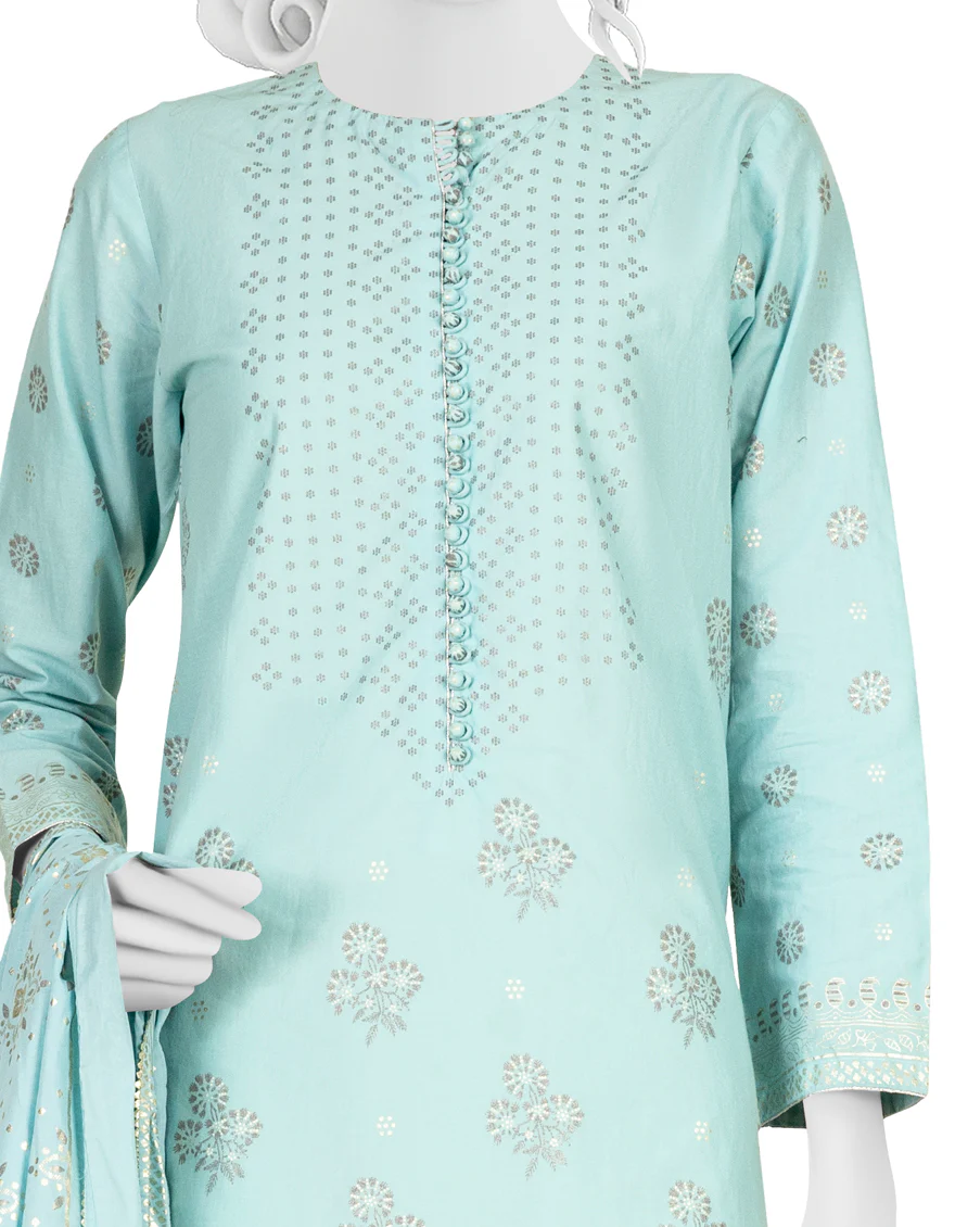 FEROZI CAMBRIC 3PC STITCHED | JJPW-W-JW-US-22-1768 FB/SALVIA - Image 3
