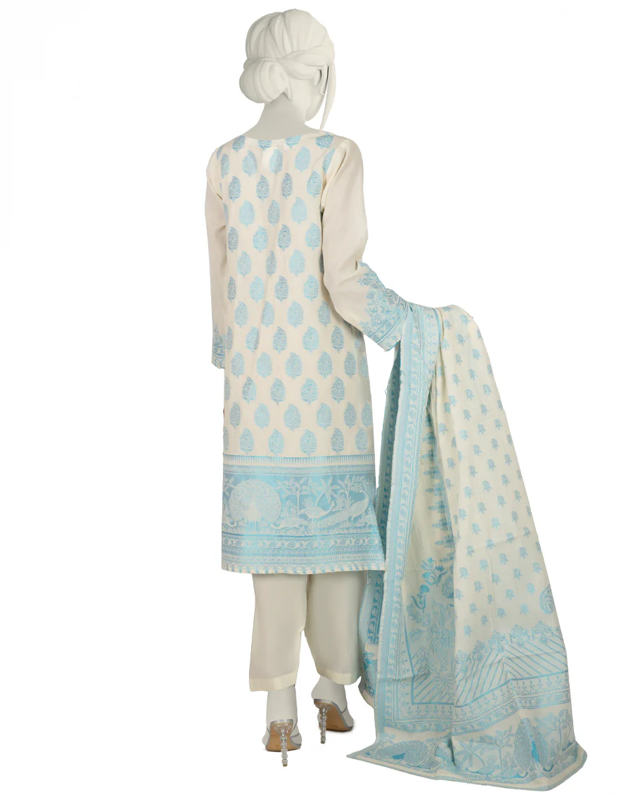 OFF WHITE JACQUARD 3PC STITCHED | JJPW-W-JW-US-22-1772 FB/KENEY - Image 2