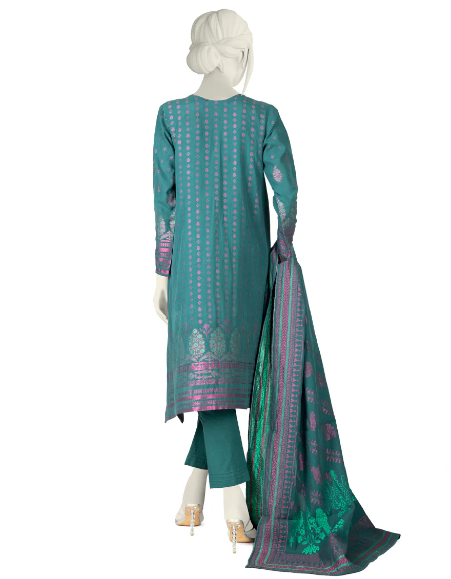 TEAL JACQUARD 3PC STITCHED | JJPW-W-JW-US-22-1773 FB/GHANDANA - Image 2