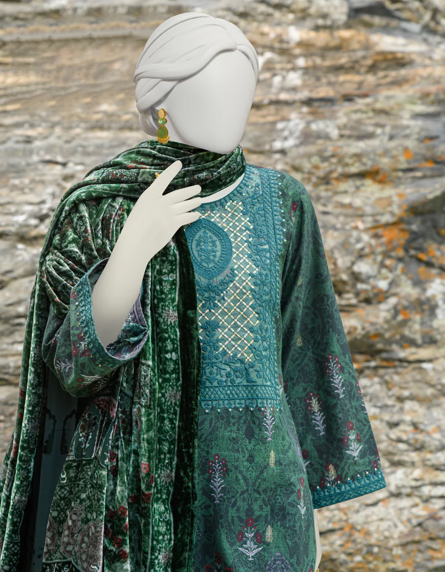 GREEN JACQUARD 3PC STITCHED | JJPW-W-JW-US-23-1749 FB/MIRAGE-01 - Image 2