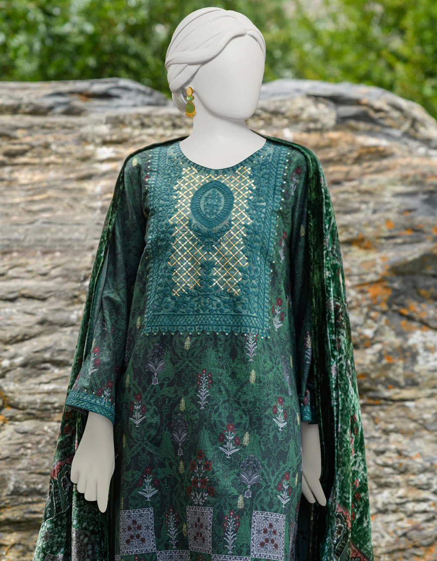 GREEN JACQUARD 3PC STITCHED | JJPW-W-JW-US-23-1749 FB/MIRAGE-01 - Image 3