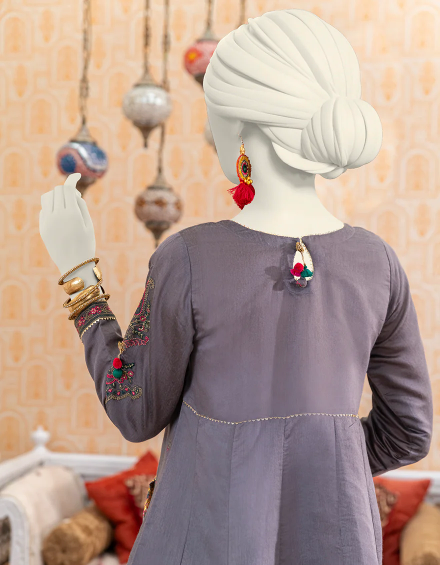 GREY COTTON 3PC STITCHED | JJPW-W-JW-US-23-1869 FB/MAHARANI-4 - Image 3