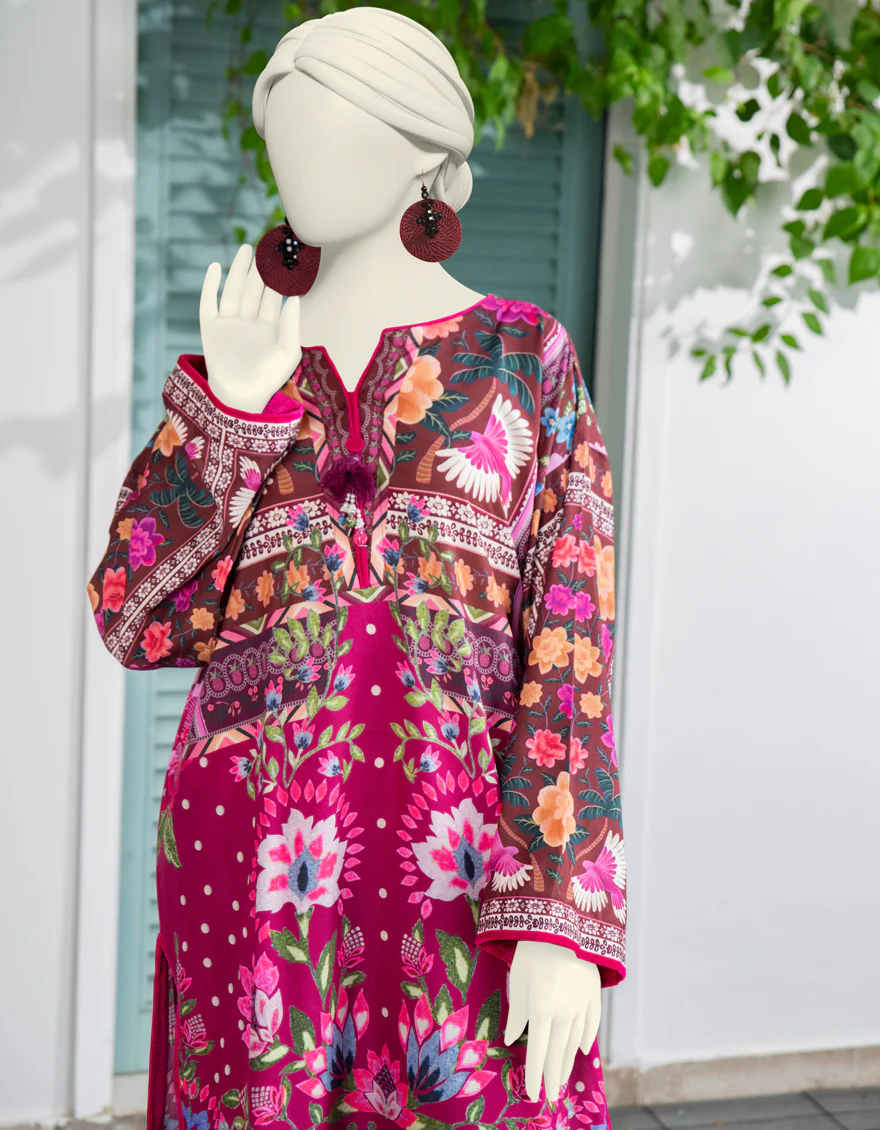 MULTICOLOR SILK 2PC STITCHED | JJPW-W-JW2-24-2023 FB/VINTAGE FLORAL-02 - Image 2