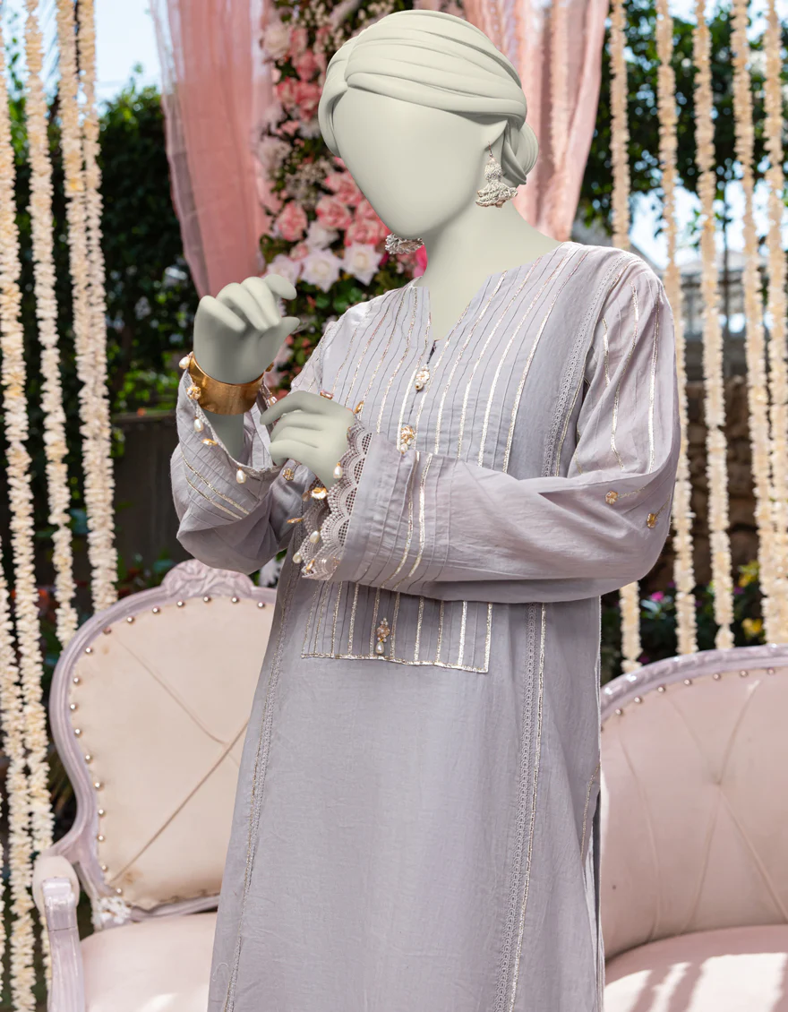 GREY LAWN 2PC STITCHED | JJPW-W-JW2-24-2036 FB/CLASSIC DYED-02 - Image 2
