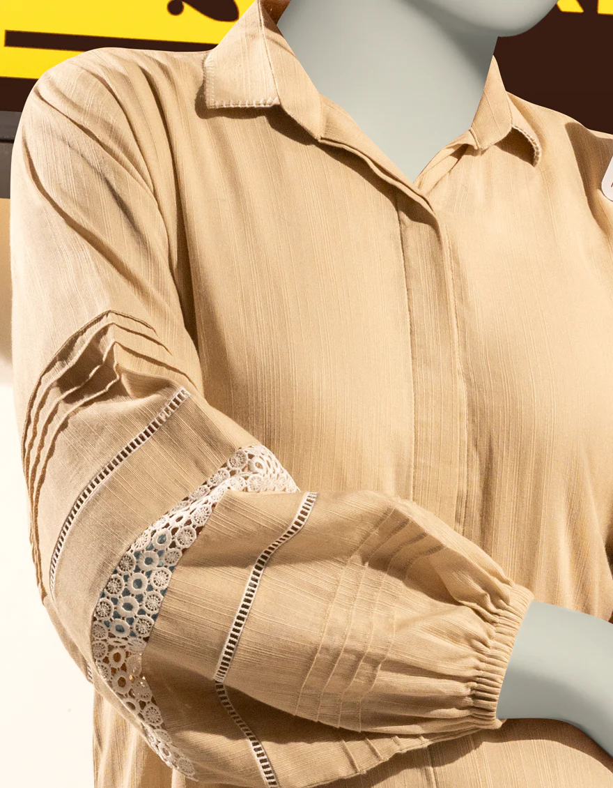 BROWN KHADDAR 2PC STITCHED | JJPW-W-JW2-24-2042 FB/SCHIFFLI-4 - Image 3