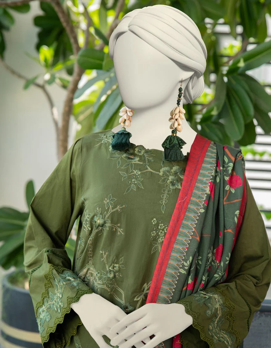 GREEN CAMBRIC 2PC STITCHED | JJPW-W-JW2-24-7023 FB/CHINOSERIE-4 - Image 2