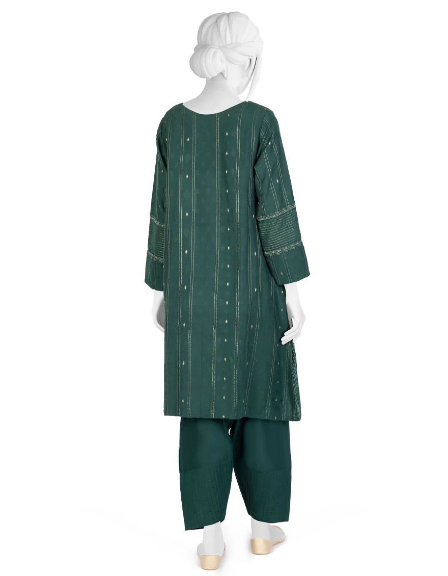GREEN JACQUARD 2PC STITCHED | JJPW-W-JW2-US-22-2018 FB/SHELL - Image 2
