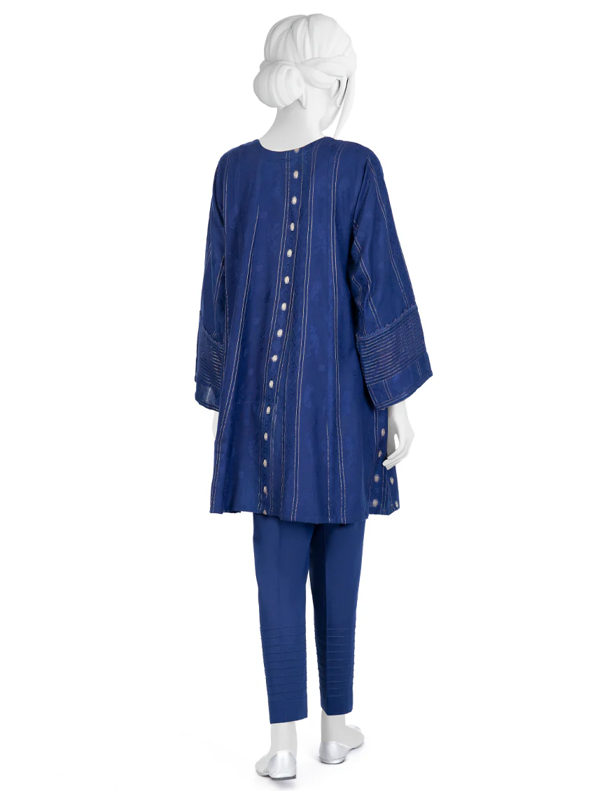 BLUE JACQUARD 2PC STITCHED | JJPW-W-JW2-US-22-2019 FB/ECHO - Image 2