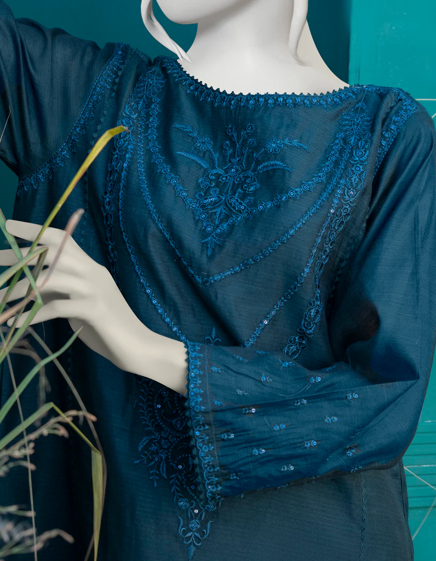 TEAL BLUE COTTON SILK 2PC STITCHED | JJPW-W-JW2-US-22-2023 FB/MK-51 - Image 3