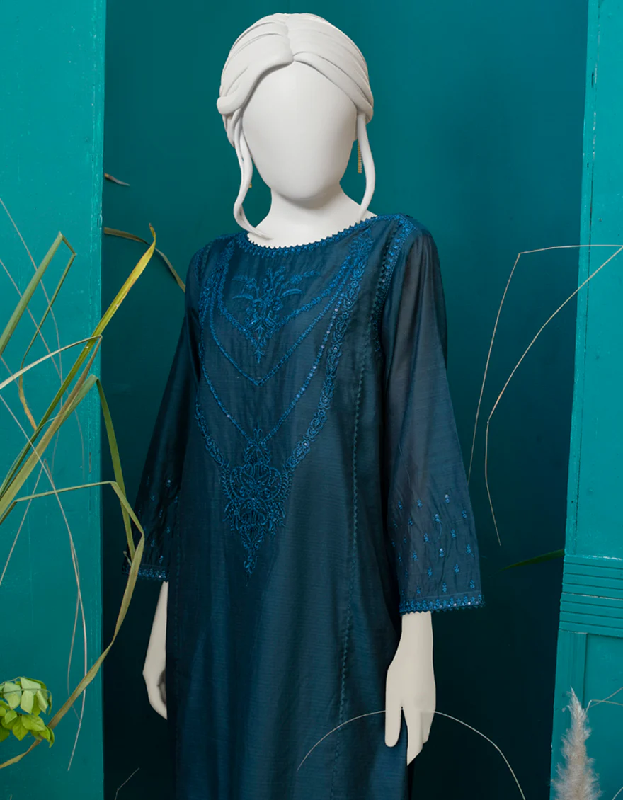 TEAL BLUE COTTON SILK 2PC STITCHED | JJPW-W-JW2-US-22-2023 FB/MK-51 - Image 4