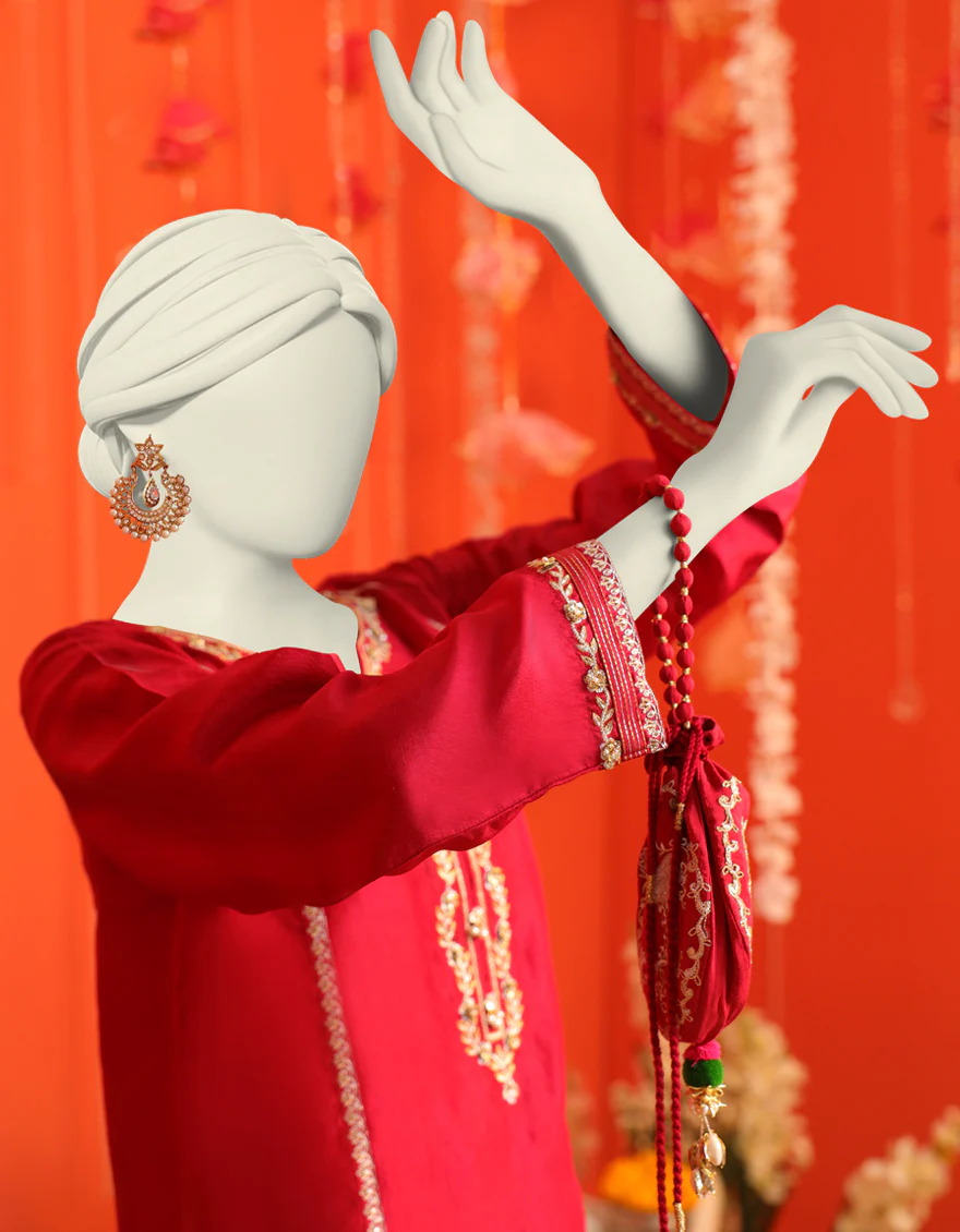 MAROON RAW SILK 2PC STITCHED | JJPW-W-JW2-US-23-2023 FB/GOTTA VINTAGE-5 - Image 3