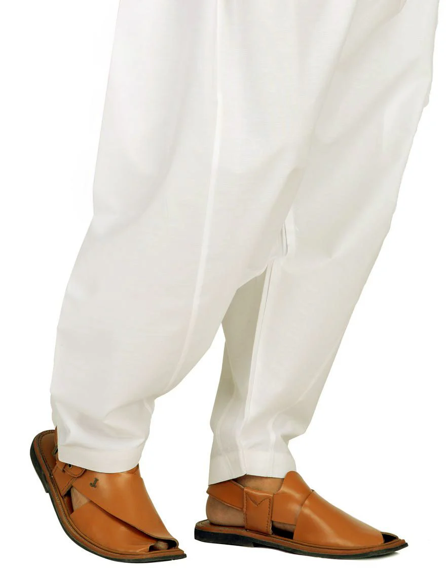 OFF WHITE COTTON SILK SHALWAR | JJS-US-102/S17/JJ105/A - Image 2