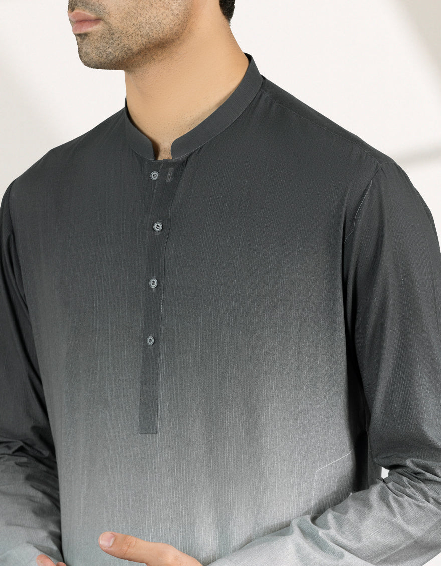 BLACK COTTON SHORT KURTA | JJSHK-S-47537/S25/JJ10100-PN - Image 3