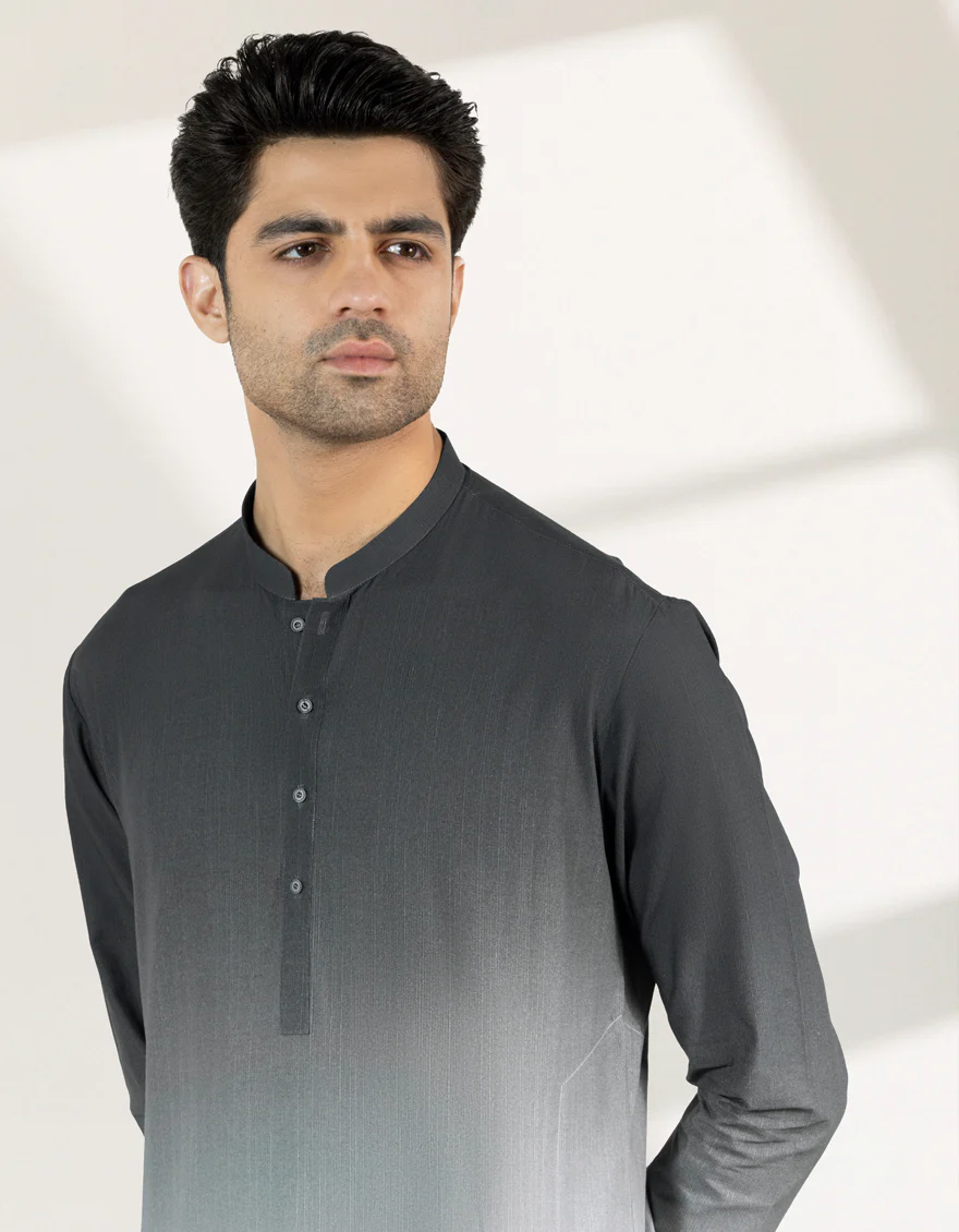 BLACK COTTON SHORT KURTA | JJSHK-S-47537/S25/JJ10100-PN - Image 4