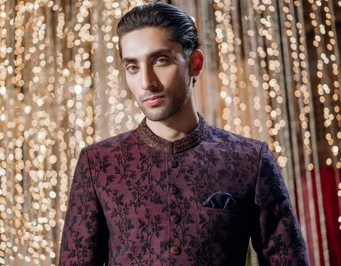 RED BUNNAT SHERWANI | JJSW-578/S24/JMR-3190-FL - Image 3
