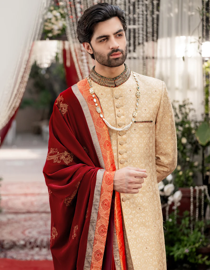 GOLD SHERWANI | JJSW-581/S24/JJ9175-FL - Image 2