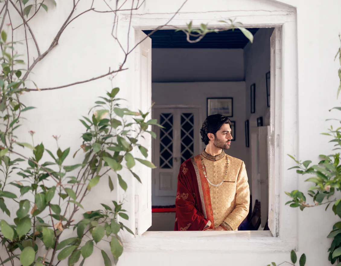 GOLD SHERWANI | JJSW-581/S24/JJ9175-FL - Image 4
