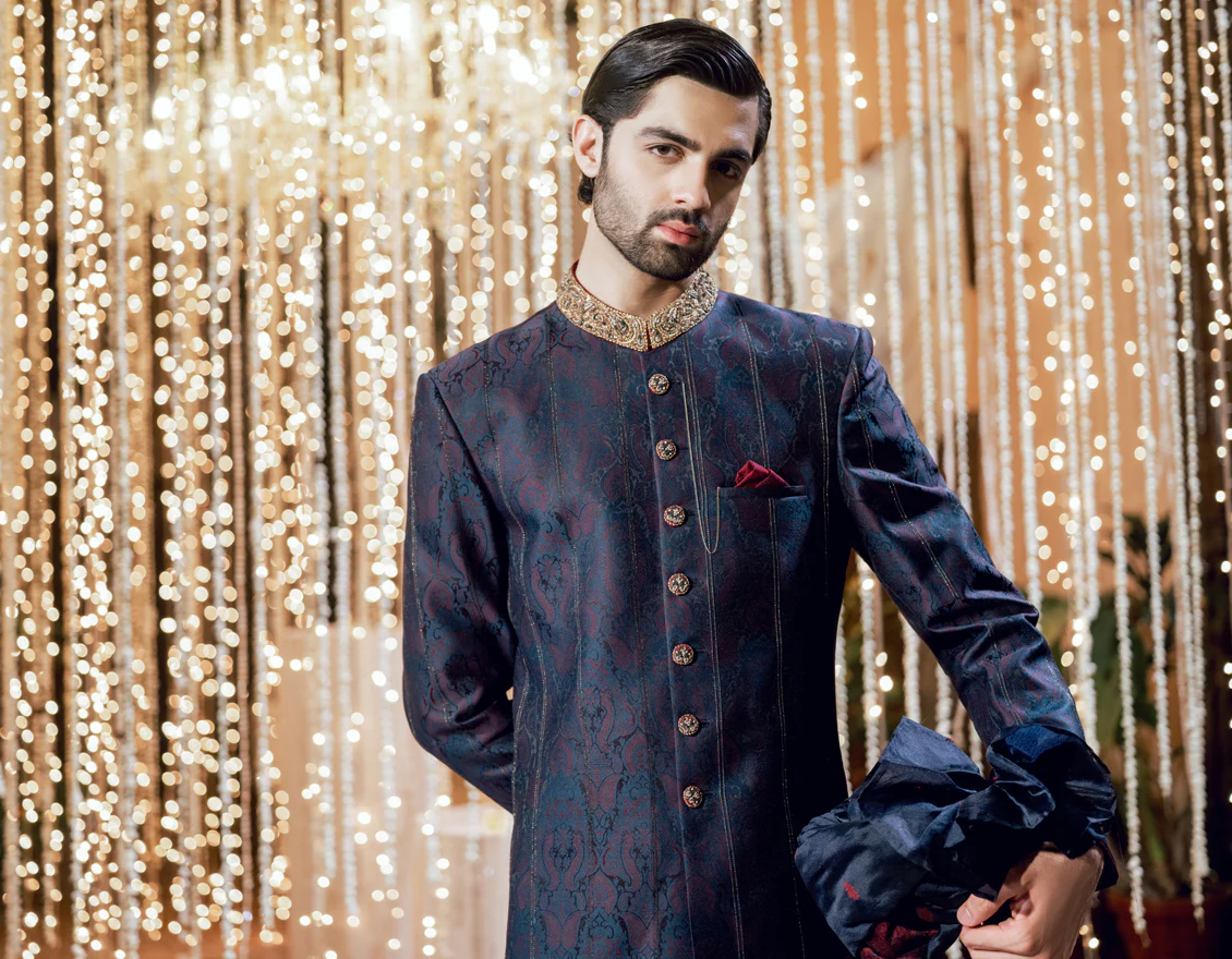 BLUE SHERWANI | JJSW-584/S24/JJ9172-FL - Image 3